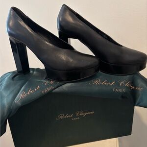 🤩 Modern Vintage Robert Clergerie Paris Black Platform Heels Balmed Dovan Noir